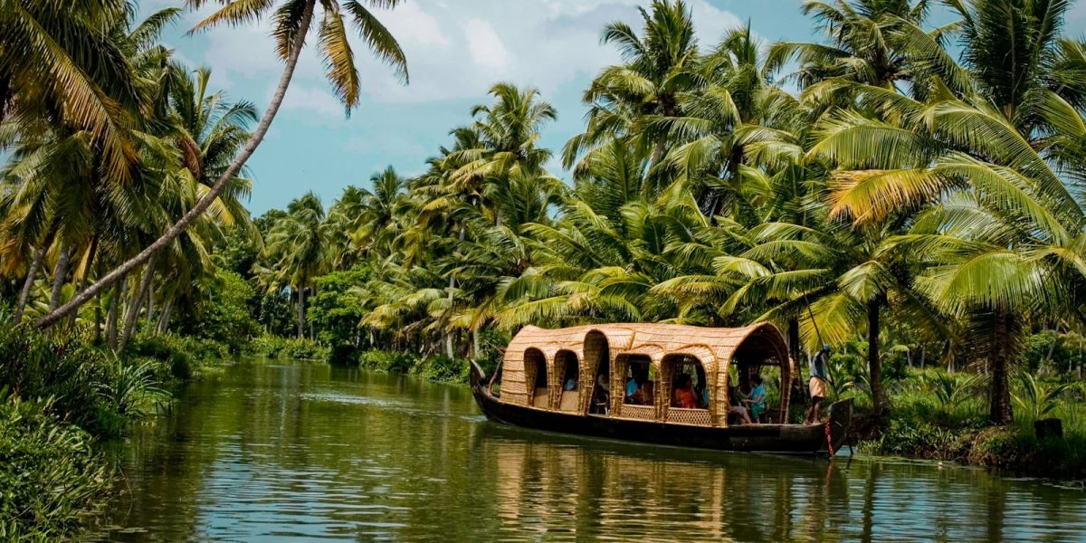 brown boat on body of water near green trees during daytime